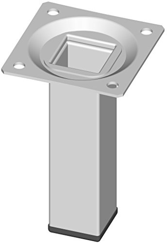 Element System 18133-00286 100 mm Length 25 x 25 mm mm Diameter Square Steel Pipe Furniture Legs includes Screw-Mounting Plate - White (4-Piece)