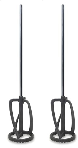 2er Set DEWEPRO Farbrührer 100 x 500 mm – Rührquirl mit glasfaserverstärktem Polyamid-Kopf, 10 mm 6-Kant-Aufnahme, Farbmischer für Farben, Lacke, Dispersionen und Klebstoffe