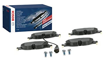 Bosch BP1505 - Brake Pads Car Front Axle - Bosch Quality - Reduced Noise and Dust - ECE-R90 Certified - Copper-Free - 1 Set of 4 Pads - With Accessories