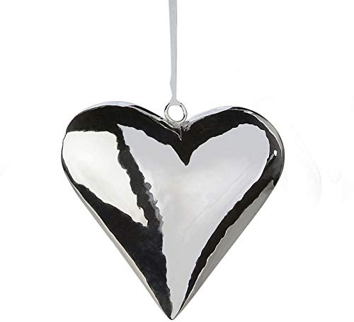 formano Deko Herz zum Hängen, 15 cm, Silber - Hängedeko, Herz, Edelstahl, Valentinstag