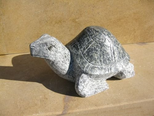 Natursteinzentrum Rhein Main Schildkröte aus Granit Dunkelgrau (40 cm)