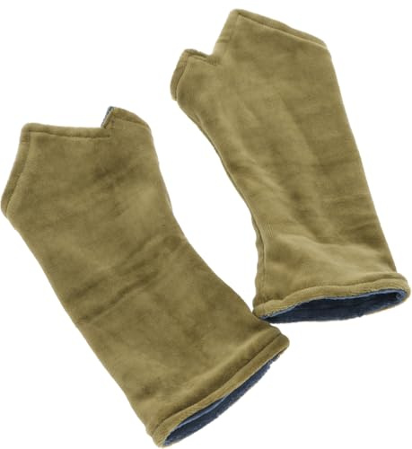 Handstulpen aus Baumwollsamt, wendbar, Unisex, stylisch, grün/petrol | Baumwolle, extra Daumen, zwei Farben zur Auswahl, bequem und vielseitig.