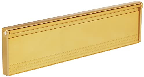 STORMGUARD 06SR0310000G Letter Box Cover with Brush & Flap for Internal OR External Use-Gold Finish, External dimension 293 x 77mm