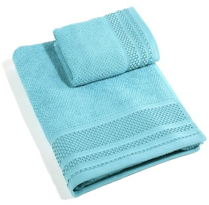 Caleffi 64414 – Par 1 + 1 GIM Rizo 100% algodón con Borde Calado de Hilo 500 gr/m²