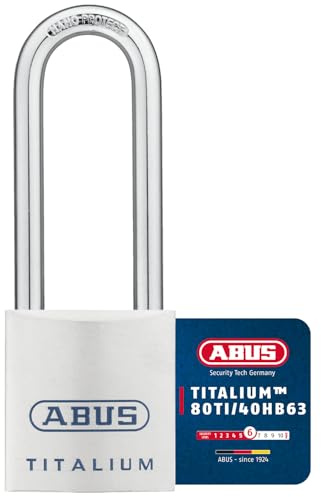 ABUS 80ti/40HB63 40 x 63 mm Titalium hänglås med lång bygel nyckel KA8012