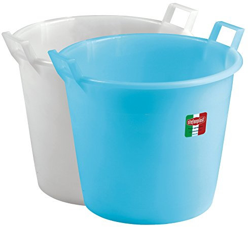 Stefanplast Polyethylen Wanne mit 2 Griffen, neutral/hellblau, 30 x 80 x 52 cm