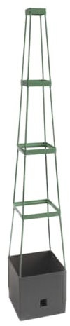 Bio Green Pflanzen-Aufzucht-Turm „Maxitom“ mit Rankhilfe und 2 Liter Wasserspeicher | 16 Liter Fassungsvermögen | 150 cm Höhe | Farbe anthrazit, 26.01 x 26.01 x 8.99 cm