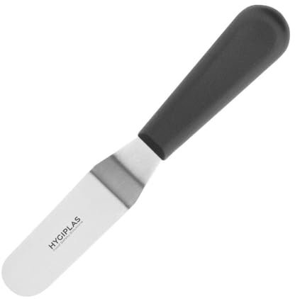 Hygiplas Angled Blade Palette Baking Knife Black 10cm - Spatula for Spreading Icing, Sandwich Fillings D420