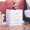 Vida Designs Table de Chevet Blanche, 2 tiroirs avec poignées et glissières en métal, système Anti-déformation Unique, Meuble de Chambre Riano