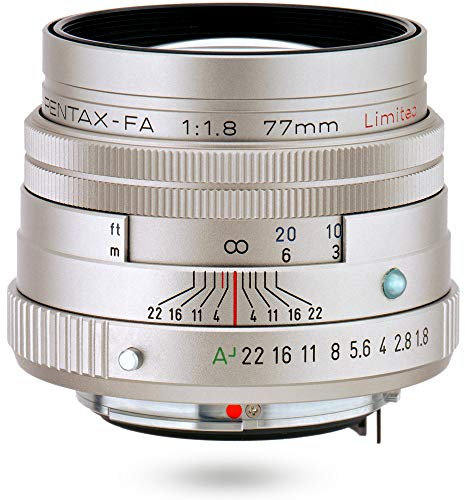 Pentax SMC FA 77 mm/1.8 Limited Silver – Objectifs d'appareil Photo (0,7 m, 31,5 °, Argent, 6,4 cm, 4,9 cm, 4,8 cm)