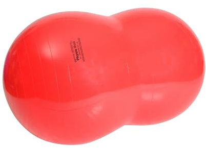 GYMNIC Physio Roll Doppelball max. Ø 85 cm/L 130 cm rot für Physiotherapie, ideal für Gleichgewichtsübungen, Koordination und therapeutische Unterstützung für Kinder, Erwachsene und Senioren