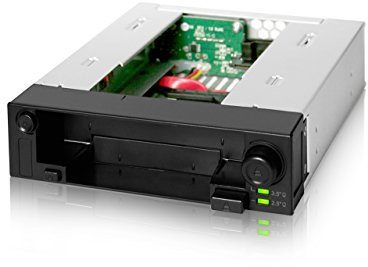 ICY DOCK Rack amovible, Station d'acceuil, Docking Station Pour HDD/SSD 2.5 et 3.5 SATA Hot Swap Dans UNE baie Externe de 5.25 - DuoSwap MB971SP-B