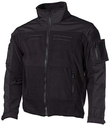 MFH Militärische Tarnungs-Feldjacke, 100% Polyester, Rip Stop Besatz, verstellbare Ärmel und Bund, YKK Reißverschlüsse (DE/NL/SE/PL, Alphanumerisch, XL, Regular, Regular, schwarz)