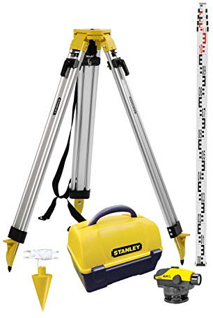 STANLEY 1-77-160 Niveau Optique Automatique - Grossissement x24 - Filetage 5/8 - Focus minimum 0,3m - Produit Étanche - Compensateur À Amortisseur magnétique