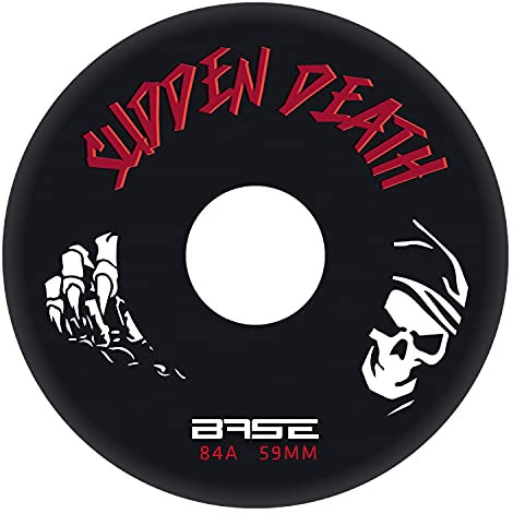Base Unisex – Erwachsene Udendørs inlinerruller til døre BASE Outdoor Inliner Rollen Pro Sudden Death 4 er Pack 76 mm 84A H rte extrem haltbar, Schwarz, EU