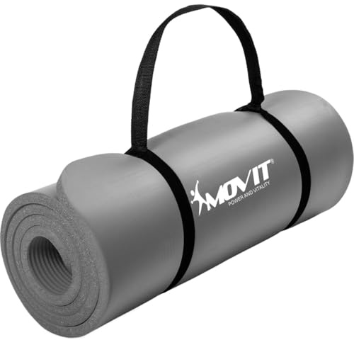 MOVIT® Gymnastikmatte – 3 Größen & 12 Farben, 10/15 mm, mit Tragegurt | Fitnessmatte extra dick aus NBR als Yogamatte für Yoga, Pilates & Gymnastik – hautfreundlich und rutschfest