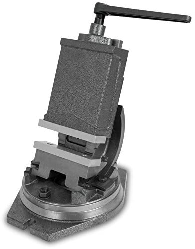 EBERTH Maschinenschraubstock drehbar und kippbar aus Stahlguss, Max. Spannbreite 125mm, Backenbreite 160mm, Schraubstock für Bohrmaschine, Bohrmaschinenschraubstock, 0°- 90° kippbar, 360° drehbar