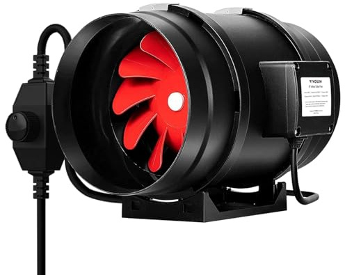VIVOSUN Inline Duct Fan 8 Inch 720 CFM EC Motor with Speed Controller, Quiet Pipe Fan, R8 Pipe Fan for Grow Tent, Greenhouse Ventilation