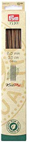 Prym 224171 Strumpfstricknadeln CUBICS Natural 20 cm 8,00 mm