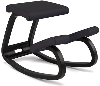Varier Variable Balans Ergonomischer Stuhl Schwarz/Schwarz Bewegung Haltung Büro Home Office Lernen 10 Jahre Qualitätsgarantie