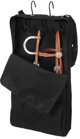 Tough 1 Bridle/Halter with 3 Prong Tack Rack, Black, 16 x 30