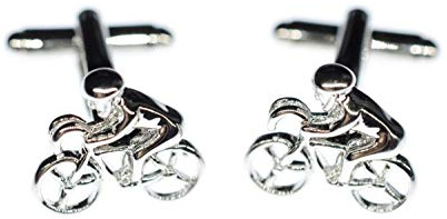Miniblings Cykel Biker Cyklist manschettknappar – Handgjorda I manschettknapp Cuffvänster skjortknappar I Vacker trälåda ingår – Cykel Biker Cyklist, 25mm, Metall, utan sten