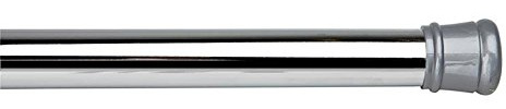 Tension Curtain Rod | Spring Loaded | Adjustable Expandable 42”-76” | Bathroom Shower Rod | Closet Pole | Room Divider | No Rust | No Drilling | Chrome