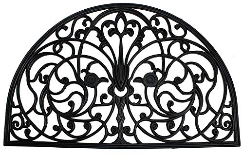 DII Rubber Doormats Collection All Weather, 24x36, Wrought Iron Half Round