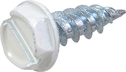 HILLMAN 35263 White Painted Hex Washer-Head Self-Piercing Screws (#7 x 1/2) - 100 pieces