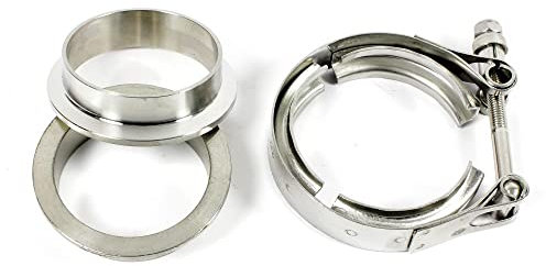 'V Band Fascetta Set con flangia 76 mm 3 Turbo Wastegate scarico
