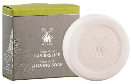 MÜHLE Rasierseife - hochwertige Rasurseife mit Aloe Vera für sensible Haut - vegan, sanft & pflegend - 65g