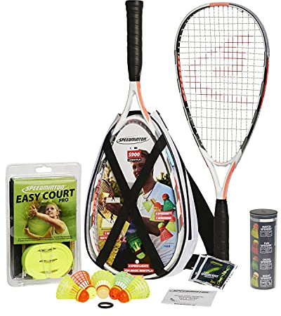 Speedminton S900 Set - Original Speed ​​Badminton/crossminton Professional Set with 2 Carbon Rackets incl. 5 Speeder, Playing Field, Incl Bag