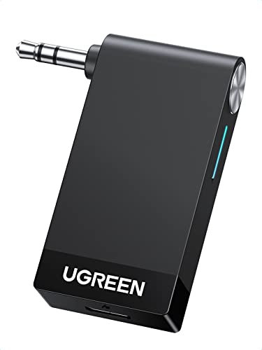 UGREEN Aux Bluetooth Adapter für Freisprechanruf und Musik Hören beim Fahren, Klinke Empfänger mit Bluetooth 5.0 Receiver für Auto, Lautsprecher und Verstärker