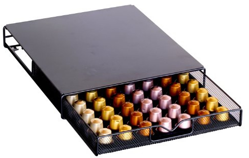 Deco Brothers OriginalLine Pod Holder Mesh Drawer, 56 Nespresso Capsule Organizer, Black