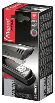 Maped Office Agrafeuse manuelle Half-Strip Advanced Metal taupe 24/6-26/6 20 fles Gris 354511