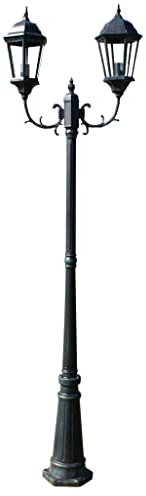vidaXL Lampione con 2 Lanterne per Giardino Vialetto Luce Lampada da Esterno