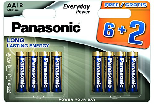 Panasonic Everyday Power Alkaline Batteries (Mignon AA, LR6, Pack of 8)