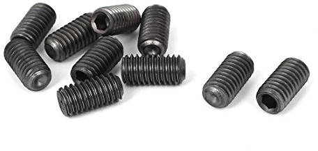 uxcell UNC 3/8-16 x 3/4 Thread Count Cup Point Hexagon Socket Grub Screws Black 10 Pcs