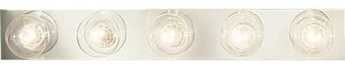 Progress Lighting P3335-15 5-Light Broadway Lighting Strips with Sockets On 6-Inch Centers, Polished Chrome