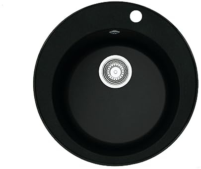 Franke Pamira ROG 610-41 Onyx Fregadero de granito negro redondo fregadero empotrado