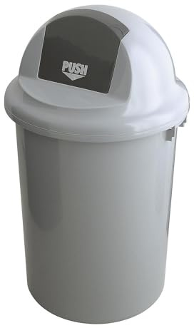 kaiserkraft FRANKEL Collecteur de déchets avec couvercle à trappe | gris | capacité 90 l
