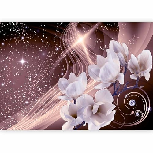 murando - Vlies Fototapete Blumen Magnolien 250x175cm - Foto Tapete Schlafzimmer Wohnzimmer Moderne Vliestapete XXL Wandtapete Motivtapeten 3d Effekt Wand Dekoration - Abstrakt Blitz Diamant