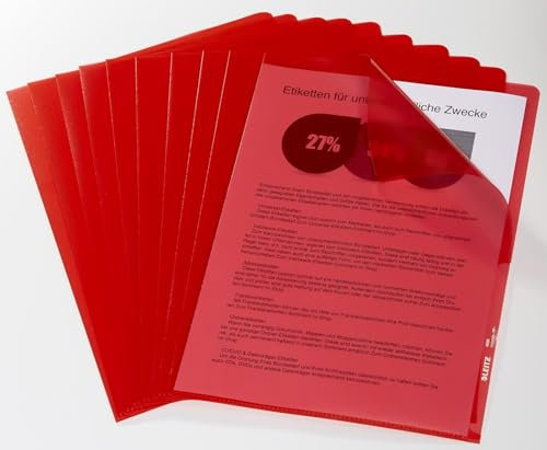 Sichthülle A4 PP 0,12mm rot Kantenschweißnaht