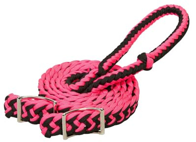 Weaver Cuir tressé en Nylon Corps rêne, Hurricane, Rose/Noir