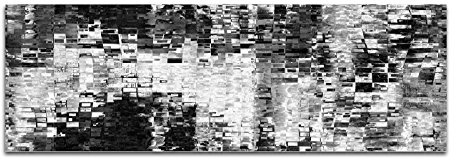 Paul Sinus Art Panoramabild auf Leinwand und Keilrahmen 150x50cm Hintergrund schwarz/weiß Texture abstrakt