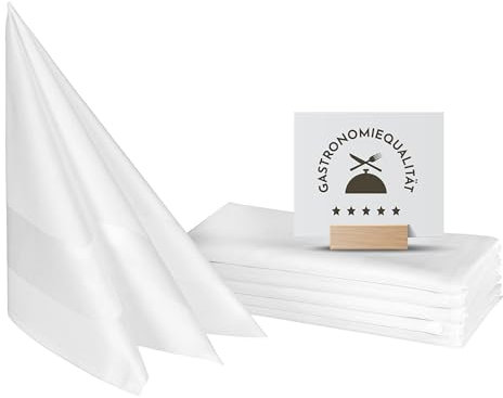 ZOLLNER 6er Set Mundservietten 100% Baumwolle, 40x40 cm, Weiß