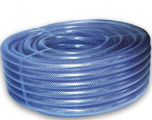 25mm (1) Clear Braided PVC Hose Pipe - 10m Length - Heavy Duty, Water, Airline, Compressor, Food Grade