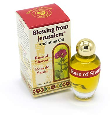 Huile d'onction provenant de la Terre Sainte de Jérusalem, 12 ml, 11,3 g (Rose of Sharon-Rose de Sharon)
