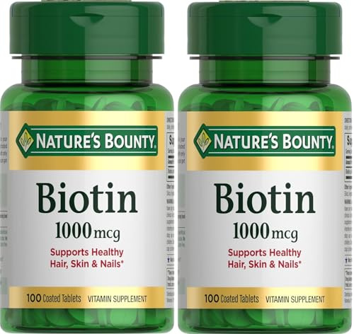 Nature's Bounty Biotin 1000 mcg Vitamin Supplement Tablets 100 ea (Pack of 2)