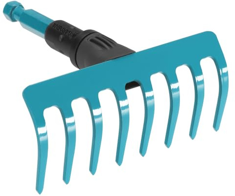 Gardena combisystem Petit râteau: Jardin Rare pour le travail de sol telle que le nettoyage, la largeur de travail de 15 cm, 8 dents, la longueur de la tige recommandée 130 cm (3184-20)